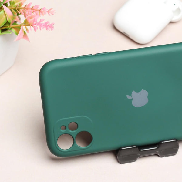 Dark Green Original Camera Silicone case for Apple iphone 12 - The Hatke