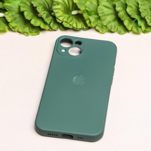 Dark Green Original Camera Silicone case for Apple iphone 14 Plus - The Hatke