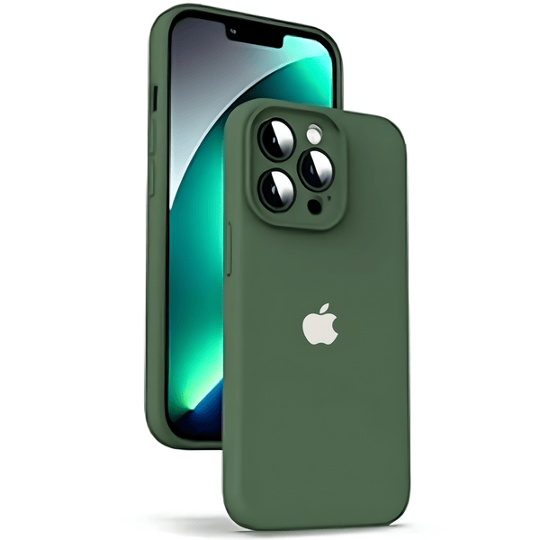 Dark Green Original Camera Silicone case for Apple iphone 14 Pro - The Hatke
