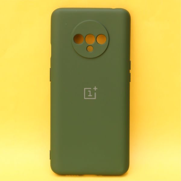 Dark Green Original Camera Silicone case for Oneplus 7T - The Hatke