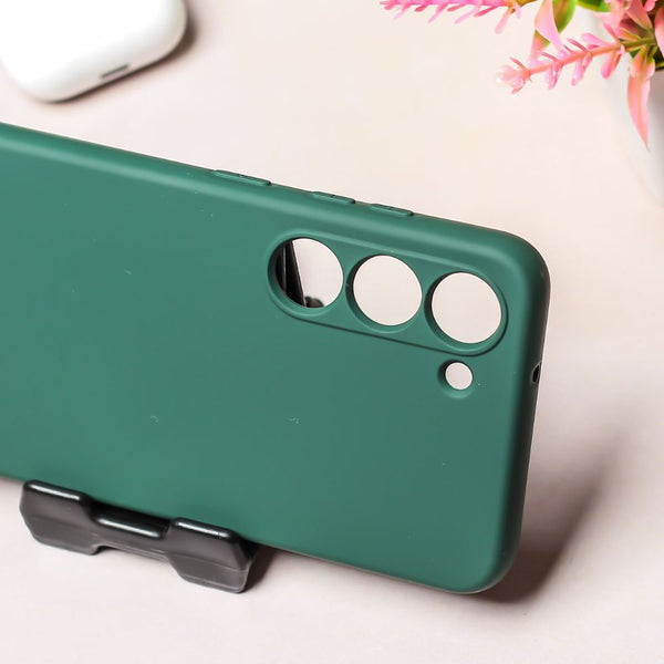 Dark Green Original Camera Silicone case for Samsung S21 FE - The Hatke