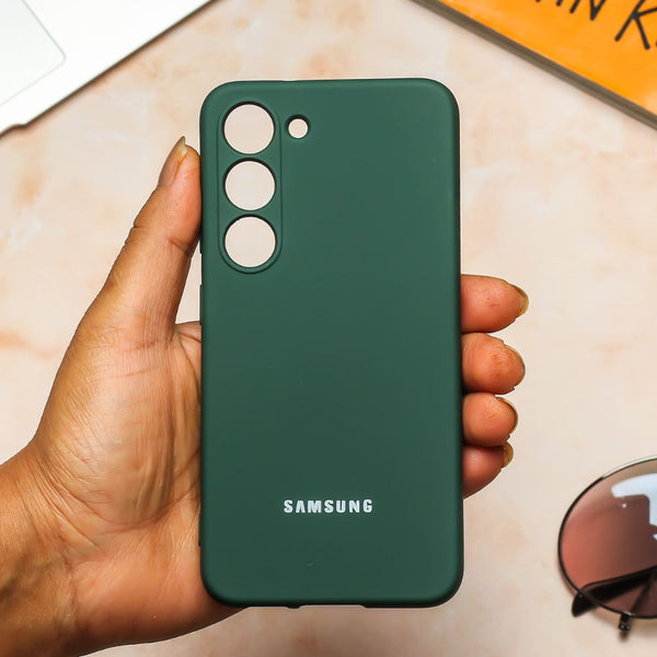 Dark Green Original Camera Silicone case for Samsung S21 FE - The Hatke