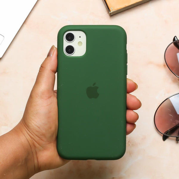 Dark Green Original Silicone case for Apple iphone 12 - The Hatke