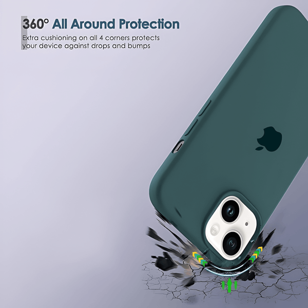 Dark Green Original Silicone case for Apple iphone 15 - The Hatke