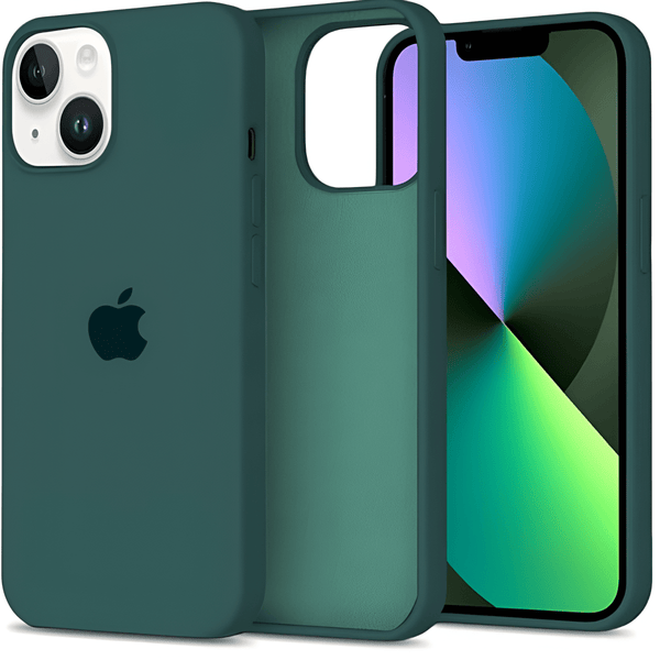 Dark Green Original Silicone case for Apple iphone 15 - The Hatke