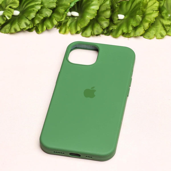 Dark Green Original Silicone case for Apple iphone 15 - The Hatke
