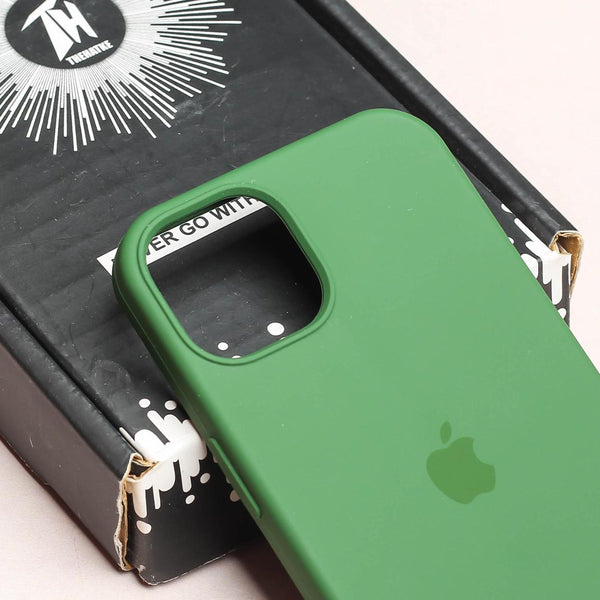 Dark Green Original Silicone case for Apple iphone 15 - The Hatke