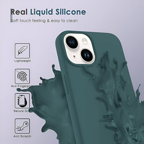 Dark Green Original Silicone case for Apple iphone 15 - The Hatke