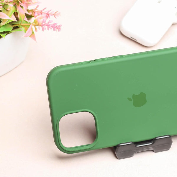 Dark Green Original Silicone case for Apple iphone 15 Plus - The Hatke