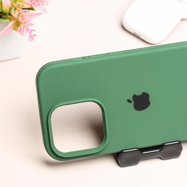 Dark Green Original Silicone case for Apple iphone 16 pro - The Hatke