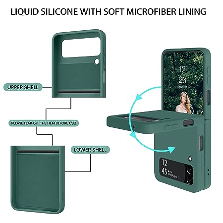 Dark Green Original Silicone case for Samsung Galaxy Z FLIP 4 - The Hatke
