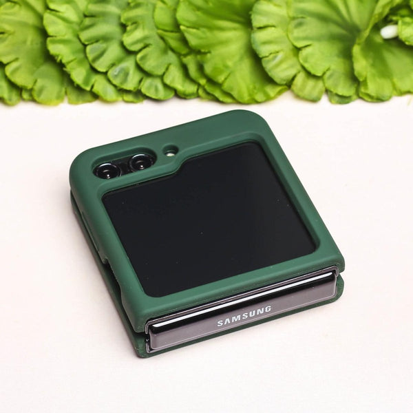 Dark Green Original Silicone case for Samsung Galaxy Z FLIP 5 - The Hatke