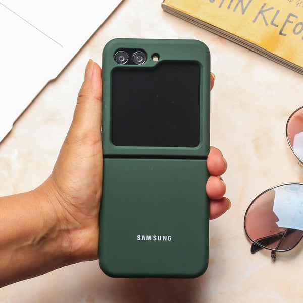 Dark Green Original Silicone case for Samsung Galaxy Z FLIP 5 - The Hatke