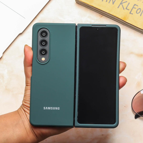 Dark Green Original Silicone case for Samsung Z Fold 3 5G - The Hatke