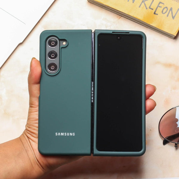 Dark Green Original Silicone case for Samsung Z Fold 5 5G - The Hatke