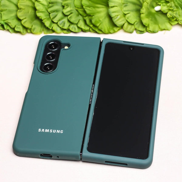 Dark Green Original Silicone case for Samsung Z Fold 5 5G - The Hatke