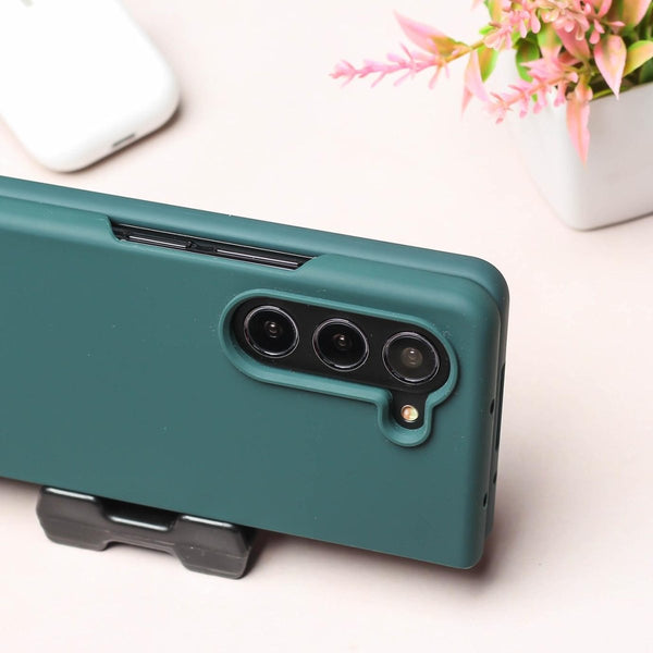 Dark Green Original Silicone case for Samsung Z Fold 5 5G - The Hatke