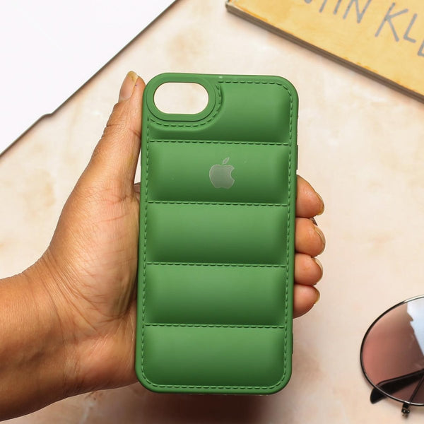 Dark Green Puffon silicone case for Apple iPhone 8 - The Hatke
