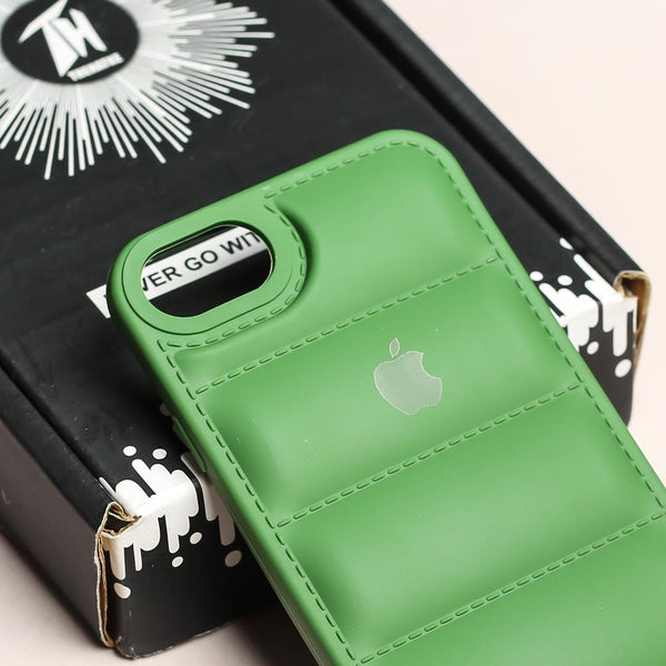 Dark Green Puffon silicone case for Apple iPhone 8 - The Hatke