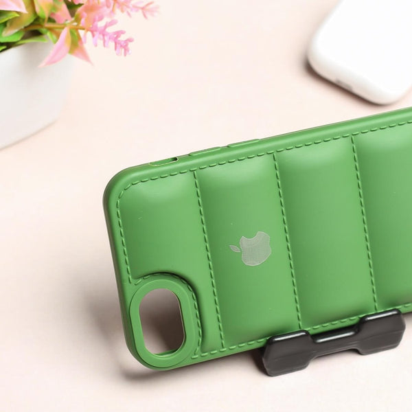Dark Green Puffon silicone case for Apple iPhone 8 - The Hatke