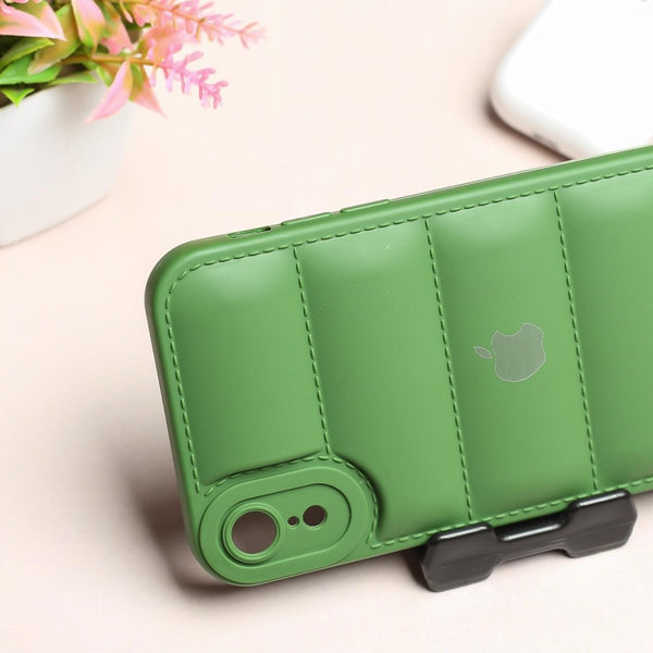 Dark Green Puffon silicone case for Apple iPhone Xr - The Hatke