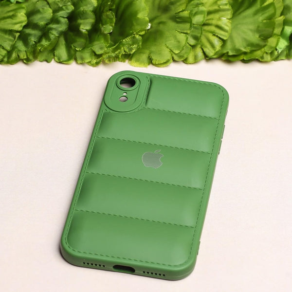 Dark Green Puffon silicone case for Apple iPhone Xr - The Hatke