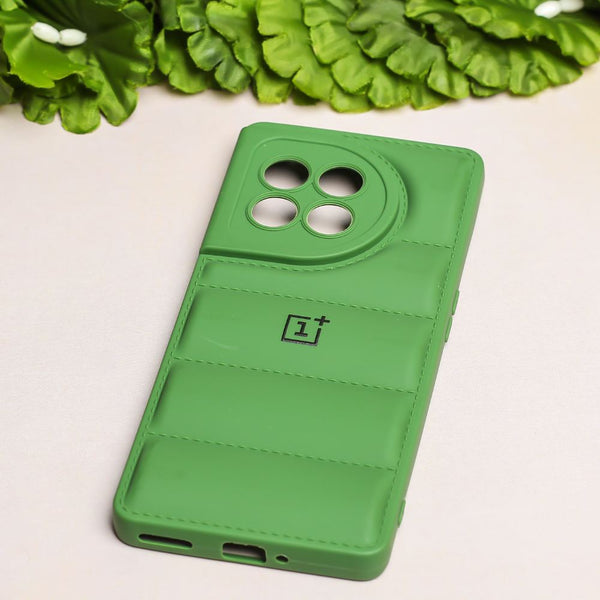Dark Green Puffon silicone case for Oneplus 11 - The Hatke