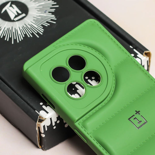 Dark Green Puffon silicone case for Oneplus 11R - The Hatke