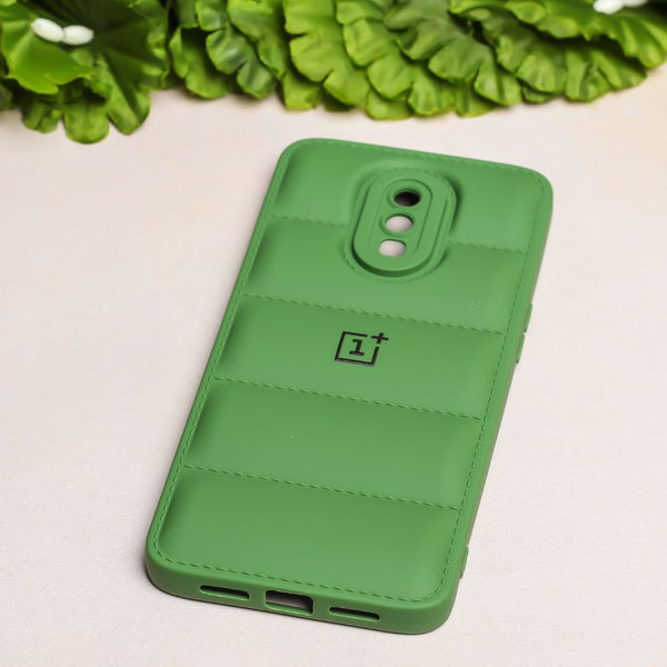 Dark Green Puffon silicone case for Oneplus 7 - The Hatke