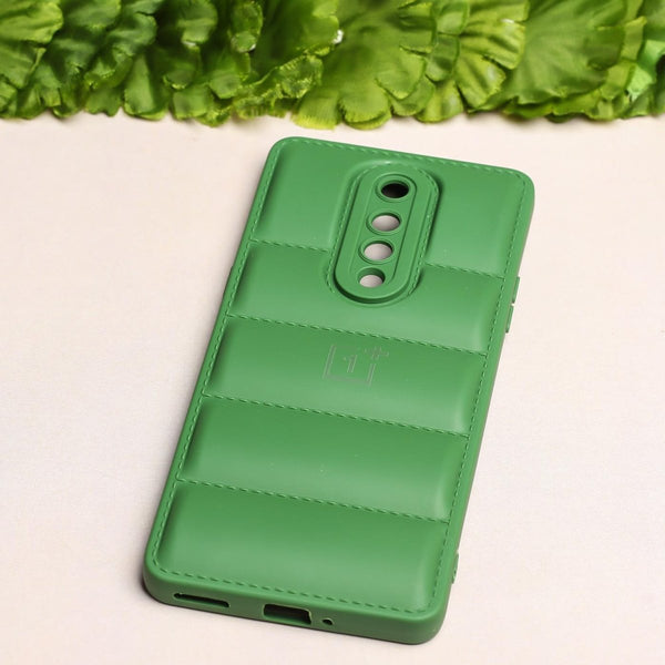 Dark Green Puffon silicone case for Oneplus 8 - The Hatke