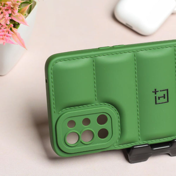 Dark Green Puffon silicone case for Oneplus 8T - The Hatke