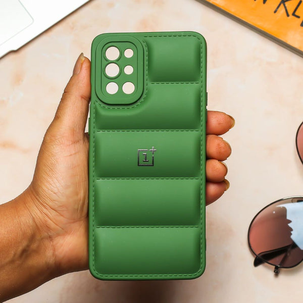 Dark Green Puffon silicone case for Oneplus 8T - The Hatke