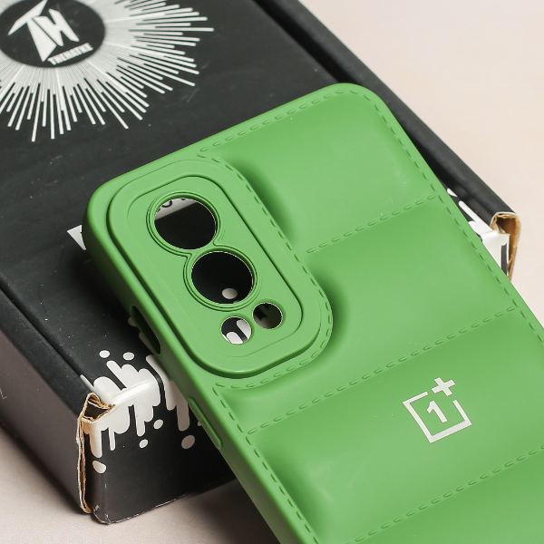 Dark Green Puffon silicone case for Oneplus Nord 2 - The Hatke