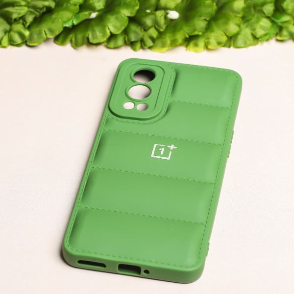 Dark Green Puffon silicone case for Oneplus Nord 2 - The Hatke