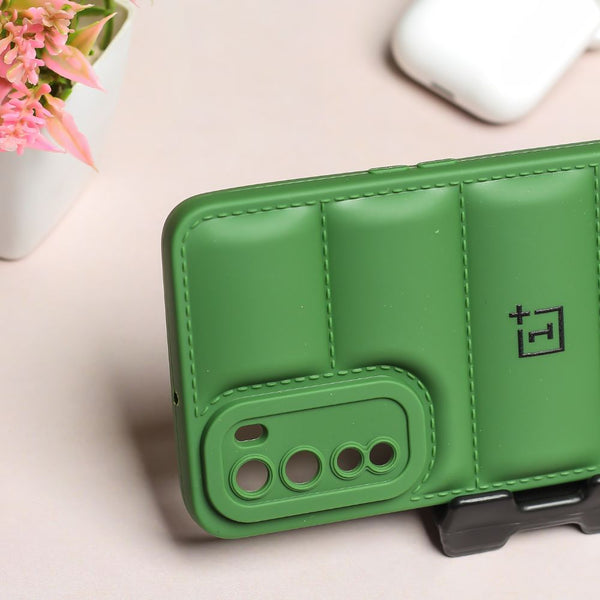Dark Green Puffon silicone case for Oneplus Nord - The Hatke