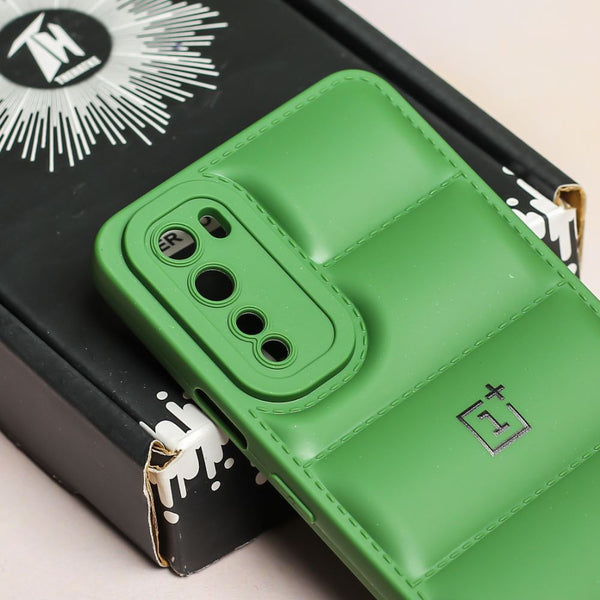 Dark Green Puffon silicone case for Oneplus Nord - The Hatke