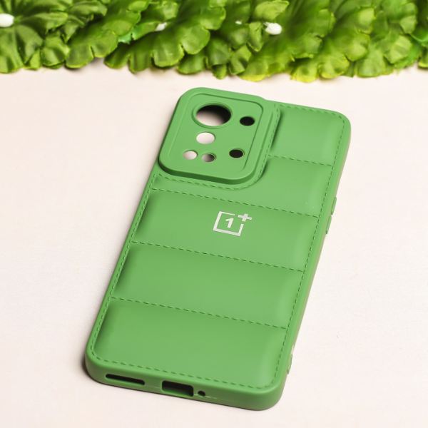 Dark Green Puffon silicone case for Oneplus Nord 2T - The Hatke