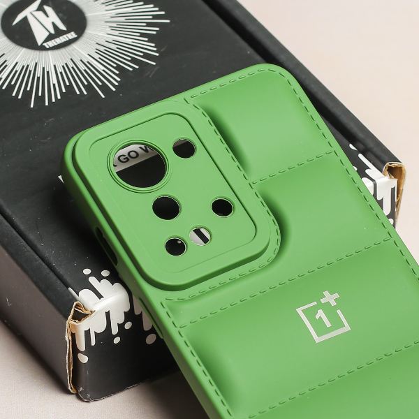 Dark Green Puffon silicone case for Oneplus Nord 2T - The Hatke