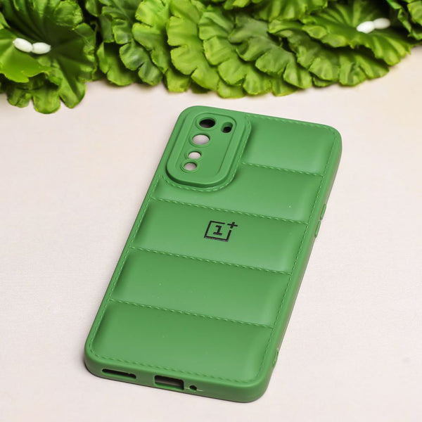Dark Green Puffon silicone case for Oneplus Nord - The Hatke