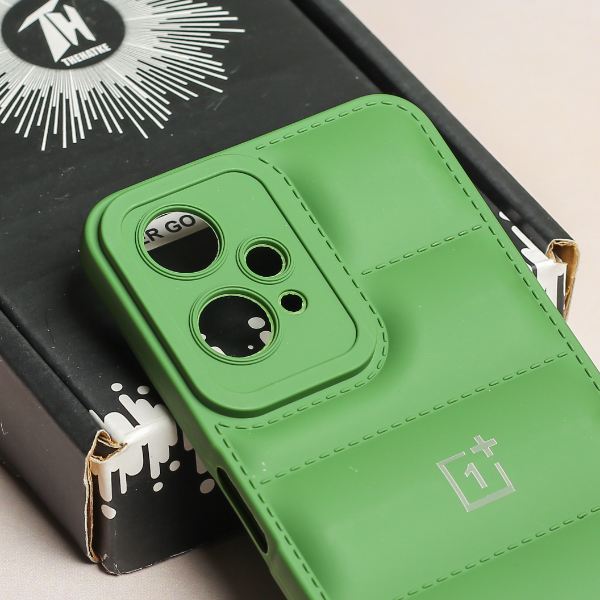 Dark Green Puffon silicone case for Oneplus Nord CE 2 Lite - The Hatke