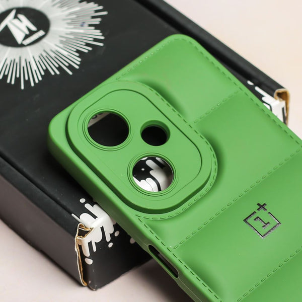 Dark Green Puffon silicone case for Oneplus Nord CE 3 Lite 5g - The Hatke