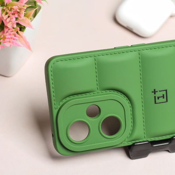 Dark Green Puffon silicone case for Oneplus Nord CE 3 Lite 5g - The Hatke