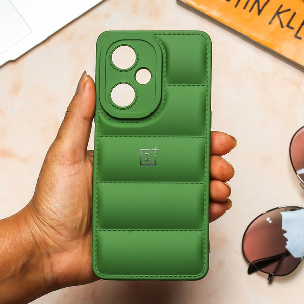 Dark Green Puffon silicone case for Oneplus Nord CE 3 Lite 5g - The Hatke