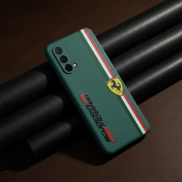 Dark Green SCUFERRA Embossed Silicone case for Oneplus Nord Ce - The Hatke