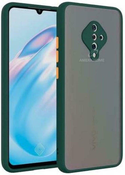 Dark Green Smoke Camera Safe Silicone case for Vivo S1 pro - The Hatke