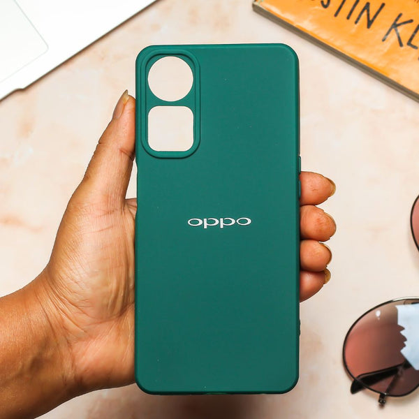 Dark Green Spazy Silicone Case for Oppo A58 - The Hatke