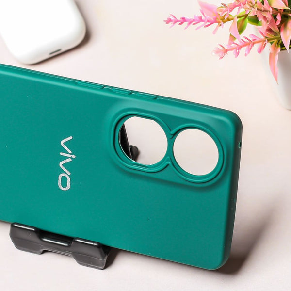 Dark Green Spazy Silicone Case for Vivo Y100 - The Hatke