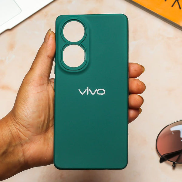 Dark Green Spazy Silicone Case for Vivo Y100 - The Hatke