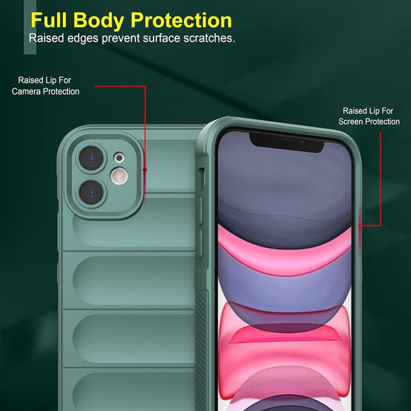 Dark Green Wave Case for Apple Iphone 11 - The Hatke