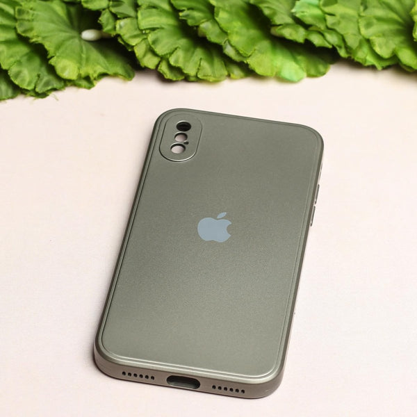 Dark Grey Metallic Finish Silicone Case for Apple Iphone X/Xs - The Hatke
